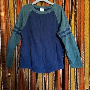 Kids Blue and Green Long Sleeve Shirt